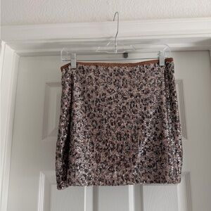 Zara Sequin Cheetah Print Skirt